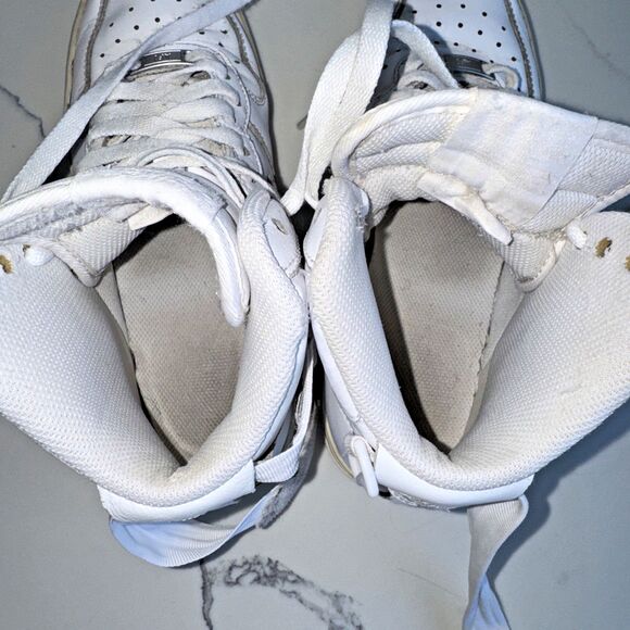 Nike Air Force 1 High White Leather Sneakers Mens Size 7 EU38 Retro 334031-105 main image 12